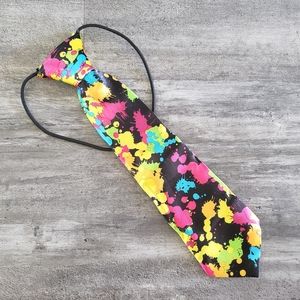 Paintball Neon Satin Little Boy Tie